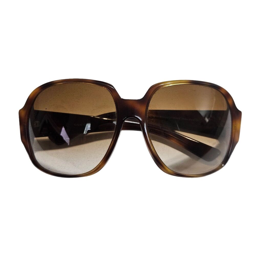 Gucci Oversized Tortoiseshell Sunglasses Brown Gradient Logo + Case GG 2948/S - Picture 3 of 10